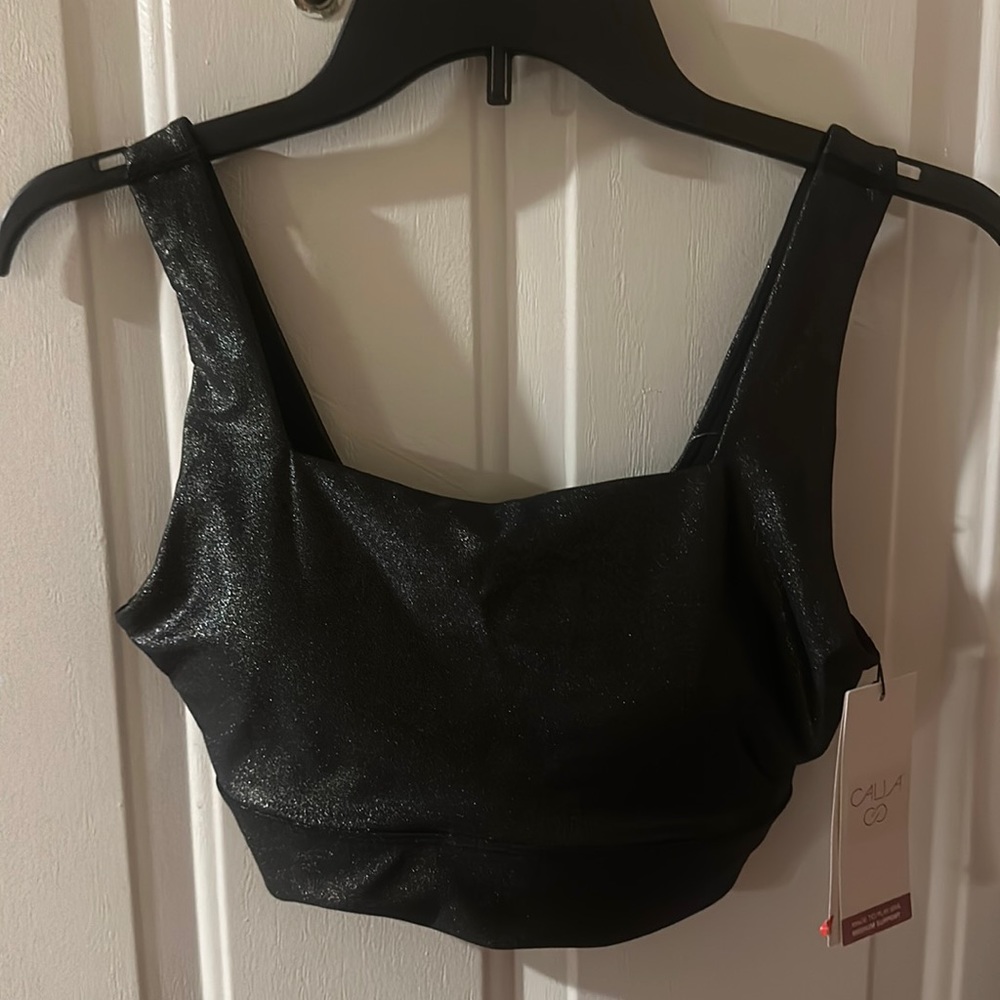 NEW CALIA Medium Support Sports Bra: Pewter S